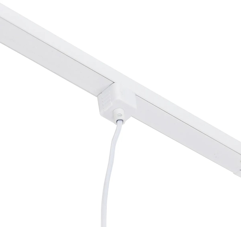 Sistema trilho monofásico com 3 focos e luminárias suspensas branco - Cavalux Jeana Moderno