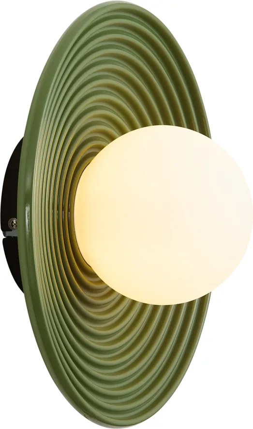 Plafon Retrô Verde com Vidro Opalino - Lila