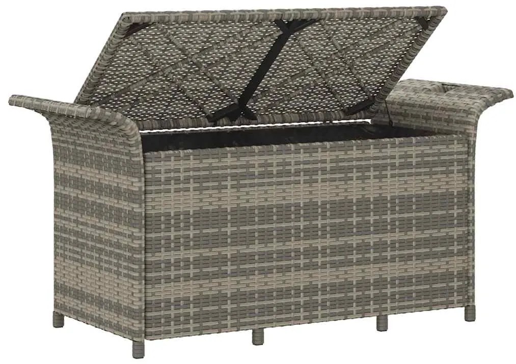Banco de jardim com almofadão 116x46x57 cm vime PE cinzento