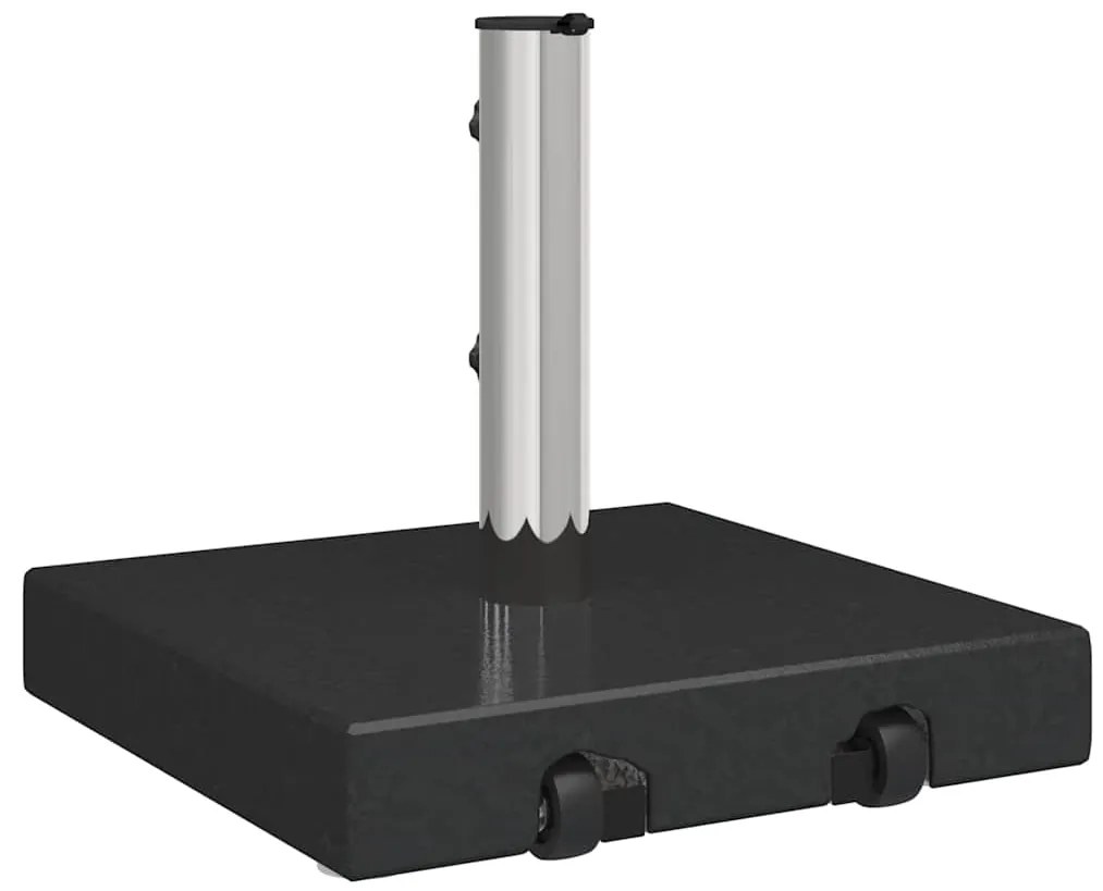 Base de Guarda-Sol Movível com Cabo em Granito Preto de 29 kg, Quadrad