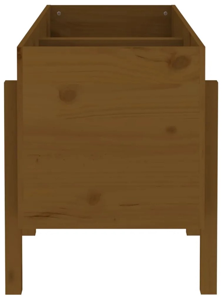 Canteiro elevado jardim 121x50x57 cm pinho maciço castanho-mel
