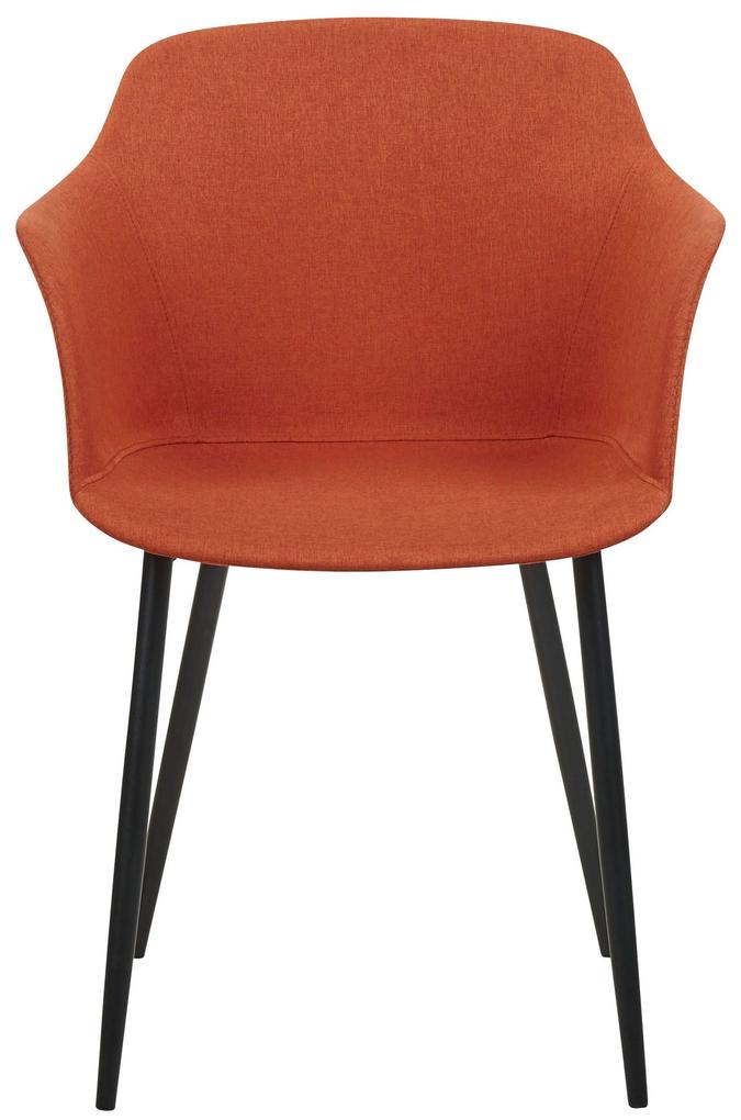Conjunto de 2 cadeiras de jantar em tecido laranja ELIM Beliani