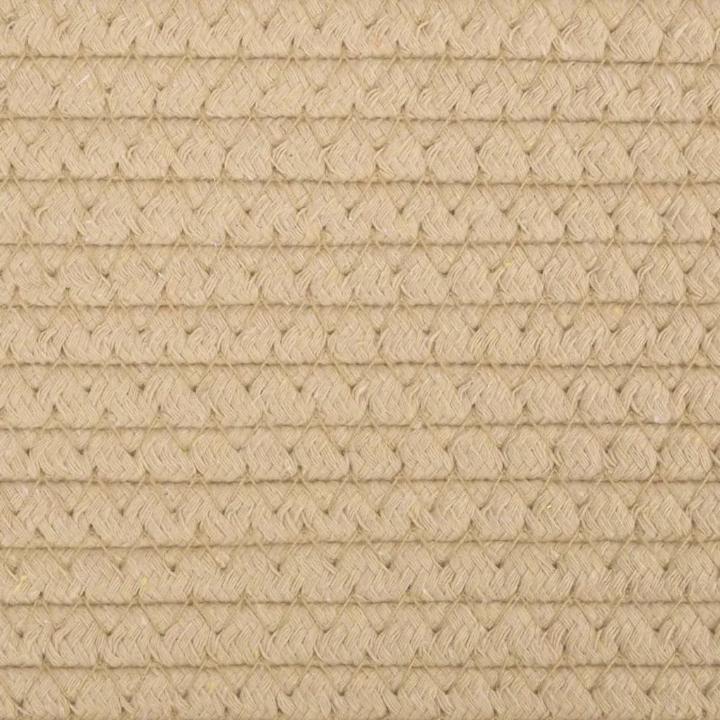 Cesto de arrumação Ø55x36 cm algodão bege e branco