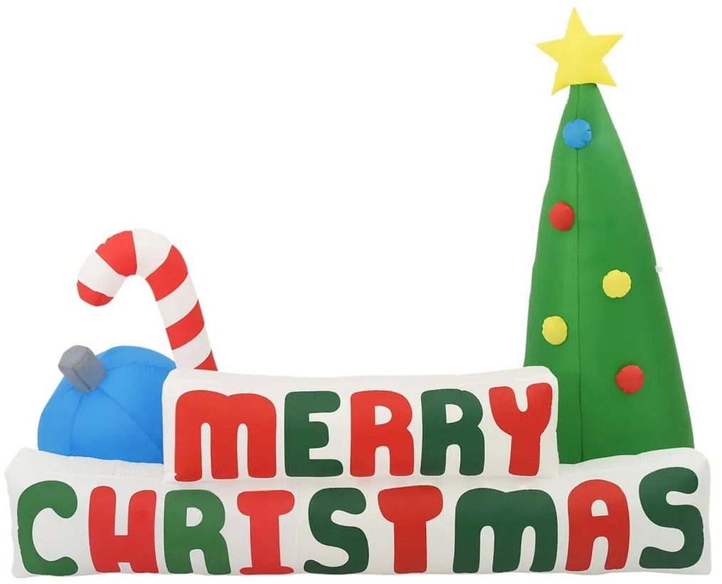 Árvore insuflável Merry Christmas c/ decorações LED 240x188 cm