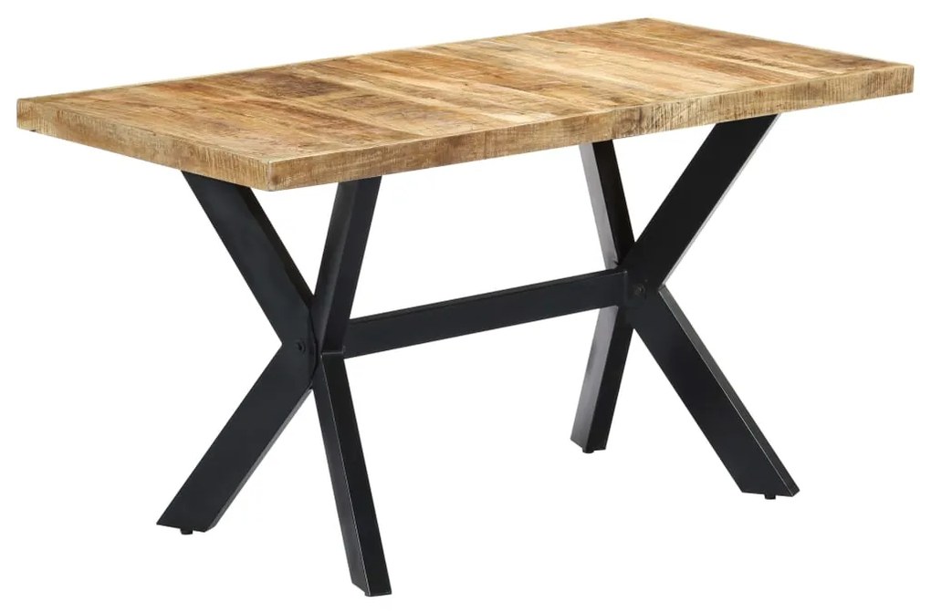 Mesa de jantar 140x70x75 cm madeira de mangueira maciça áspera