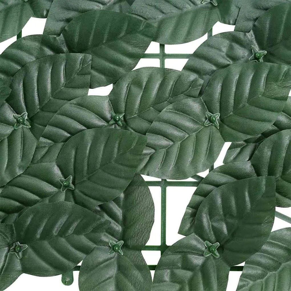 Tela de varanda com folhas verde-escuras 500x150 cm