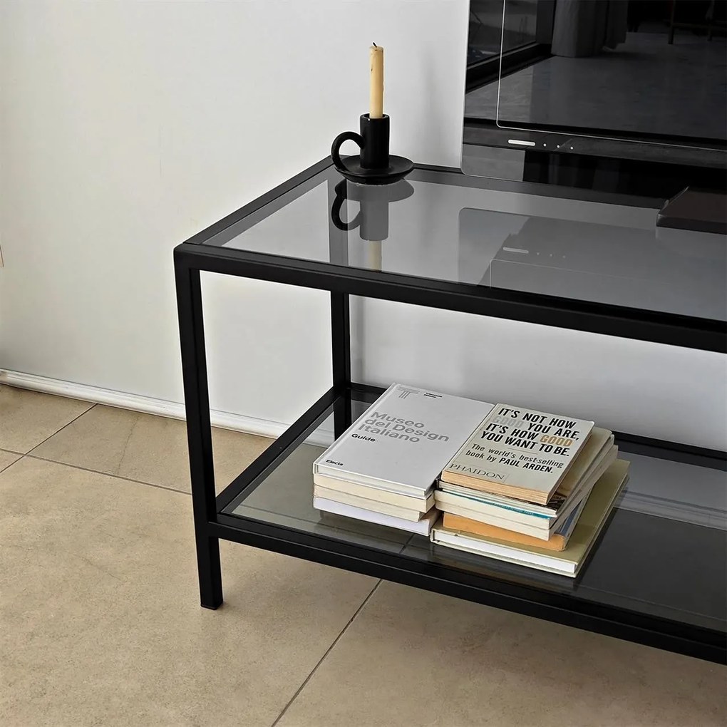 Móvel TV Basic – Cinzento Escuro – 130x45x40 cm