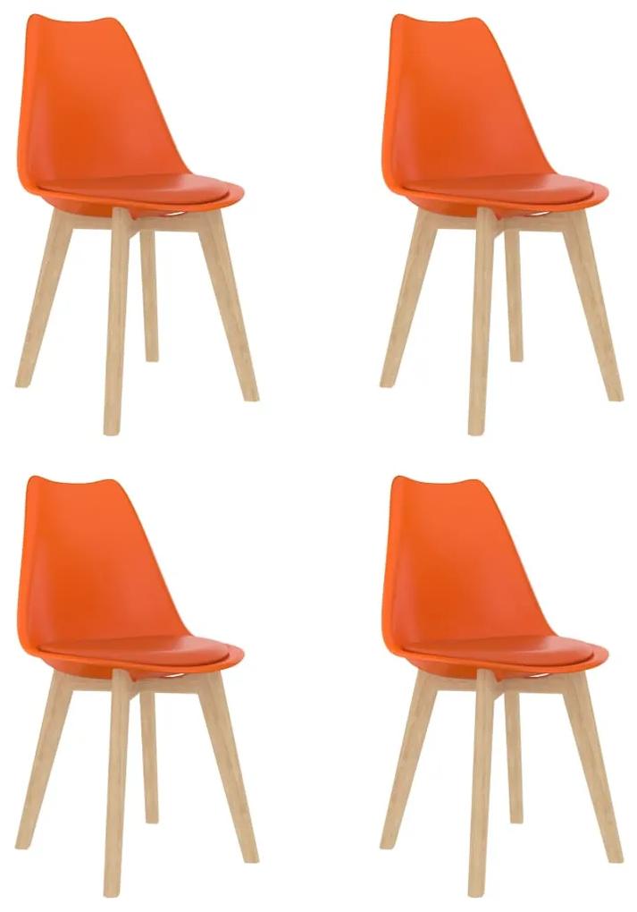 289145 vidaXL Cadeiras de jantar 4 pcs plástico laranja