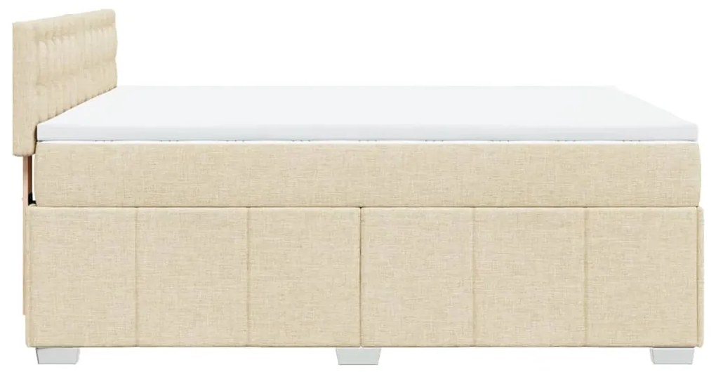 Cama com molas/colchão 140x200 cm tecido cor creme
