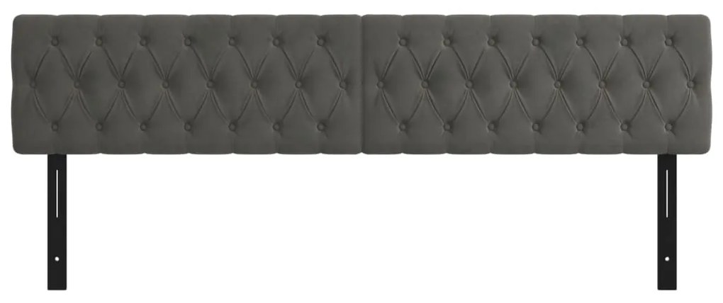 Cabeceira de cama 2 pcs veludo 90x7x78/88 cm cinzento-escuro