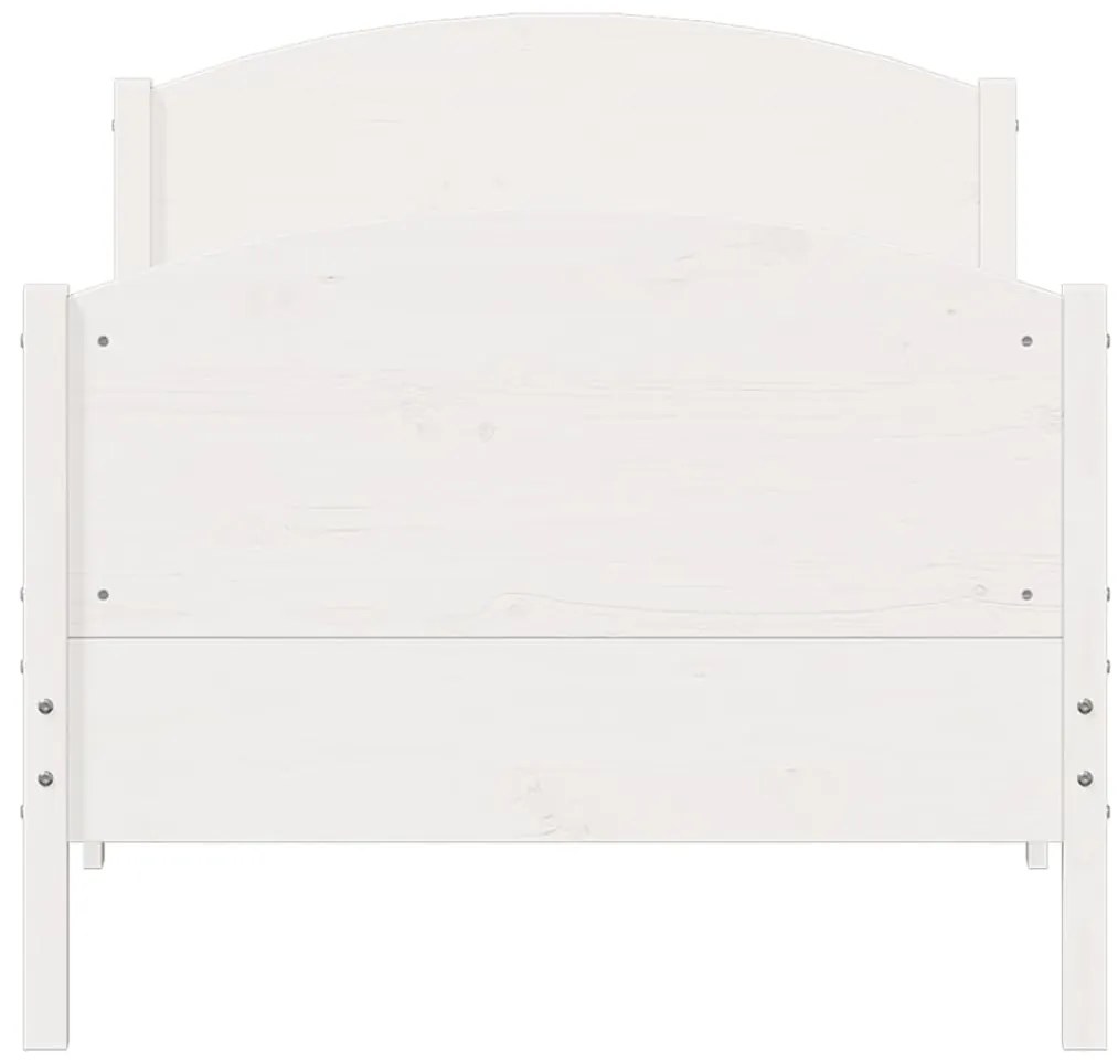 Cama sem colchão 90x200 cm madeira de pinho maciça branco