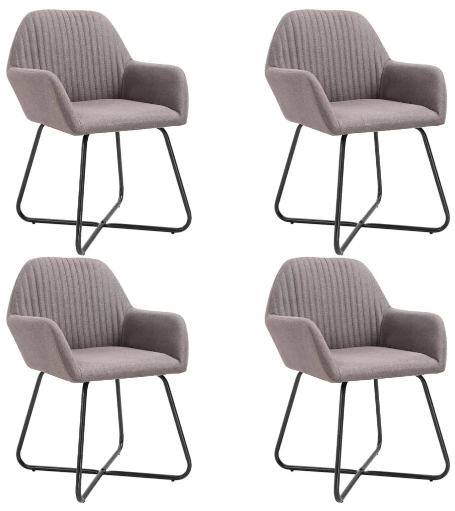 vidaXL Cadeiras de jantar 4 pcs tecido cinzento-acastanhado