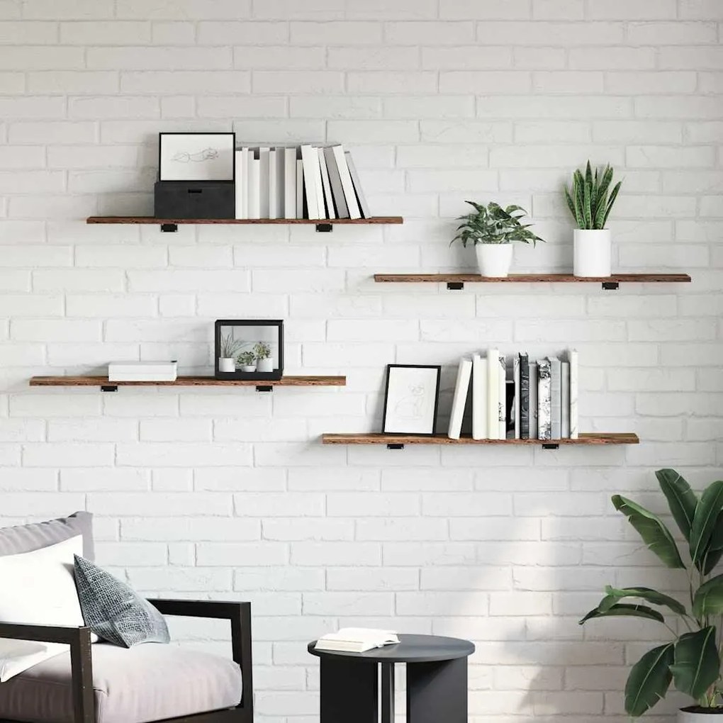 Prancha de Estante para Livros 4 pcs Castanho 100 x 40 x 1.5cm