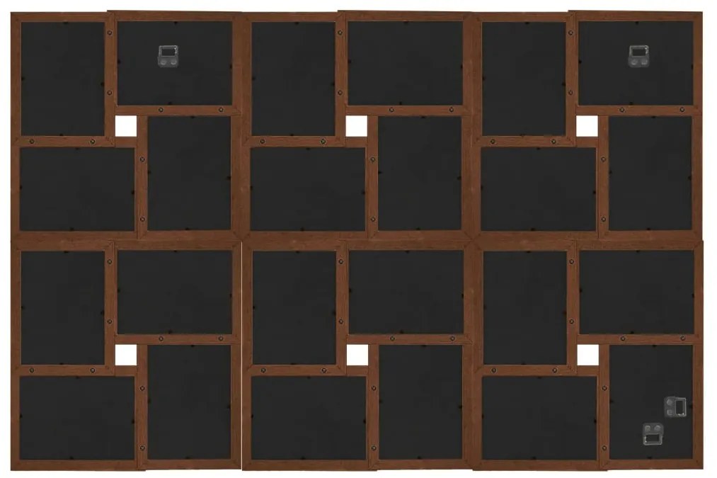 Moldura para 24 (10x15 cm) fotografias MDF castanho-escuro