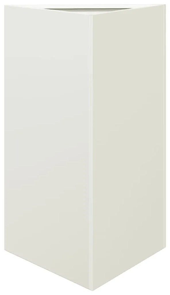 Vaso/floreira de jardim triangular 2 pcs 50x43x75 cm aço branco