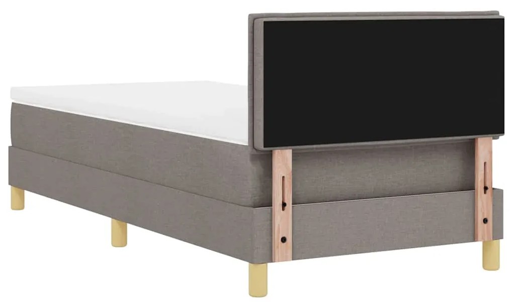 Cama Box Spring com Colchão Taupe 80x200 cm Tecido