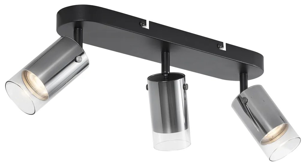 Foco de teto moderno cor de bronze 3 luzes giratório e ajustável - Drain