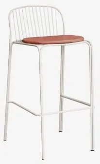 Taburete Alto De Jardim Em Aço Anerina ↑75 Cm & Terracota & Branco Glacial - Sklum