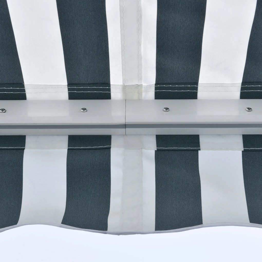 Toldo elétrico retrátil com função manual com manivela e controle remoto 300x250 cm para portas janelas verde e branco