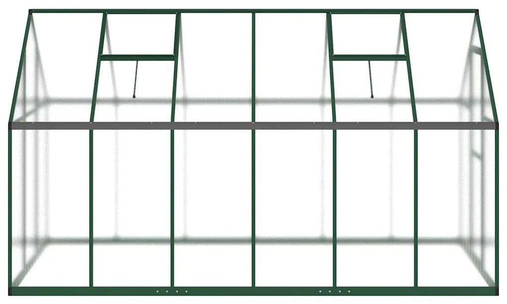 Estufa com estrutura base 334x169x195 cm alumínio verde