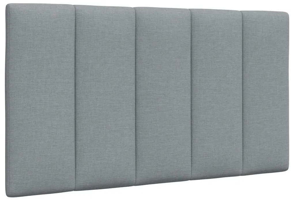 Cama com colchão 90x190 cm tecido cinzento-claro
