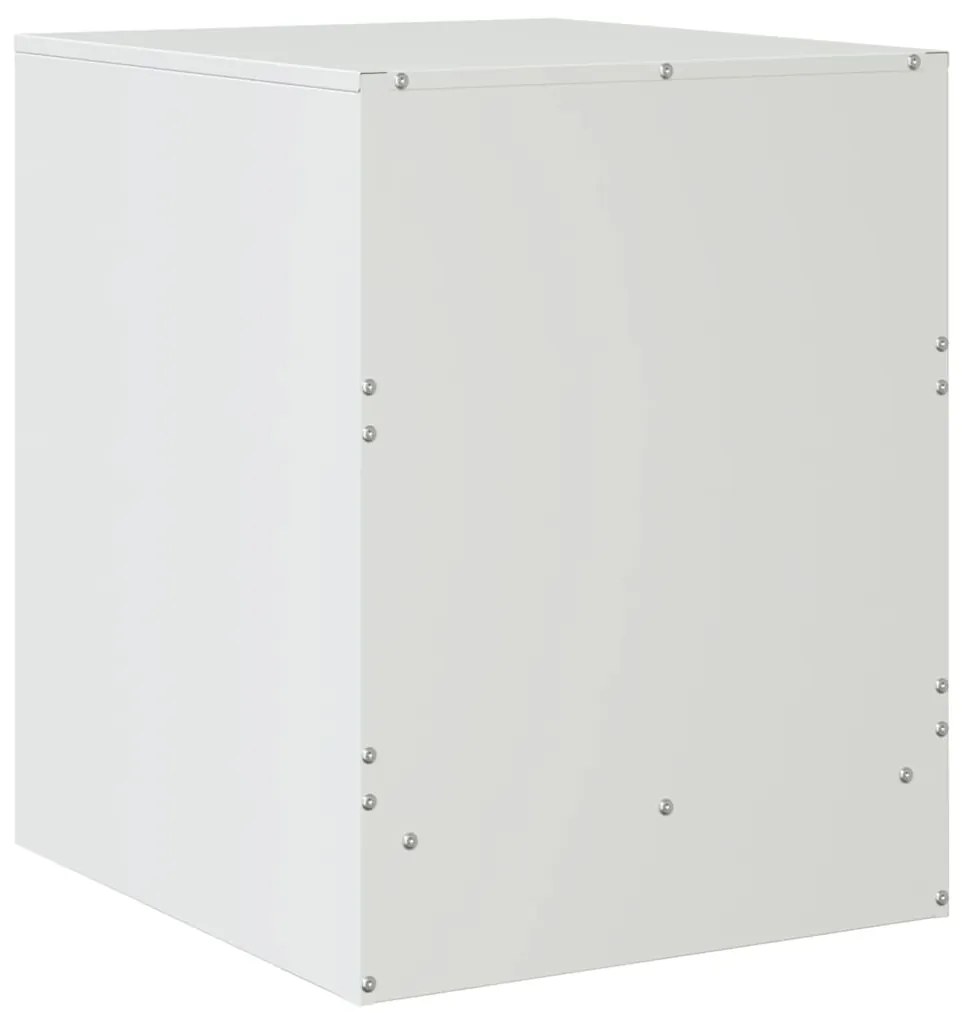 Mesas de cabeceira 2 pcs 34,5x39x44 cm aço branco