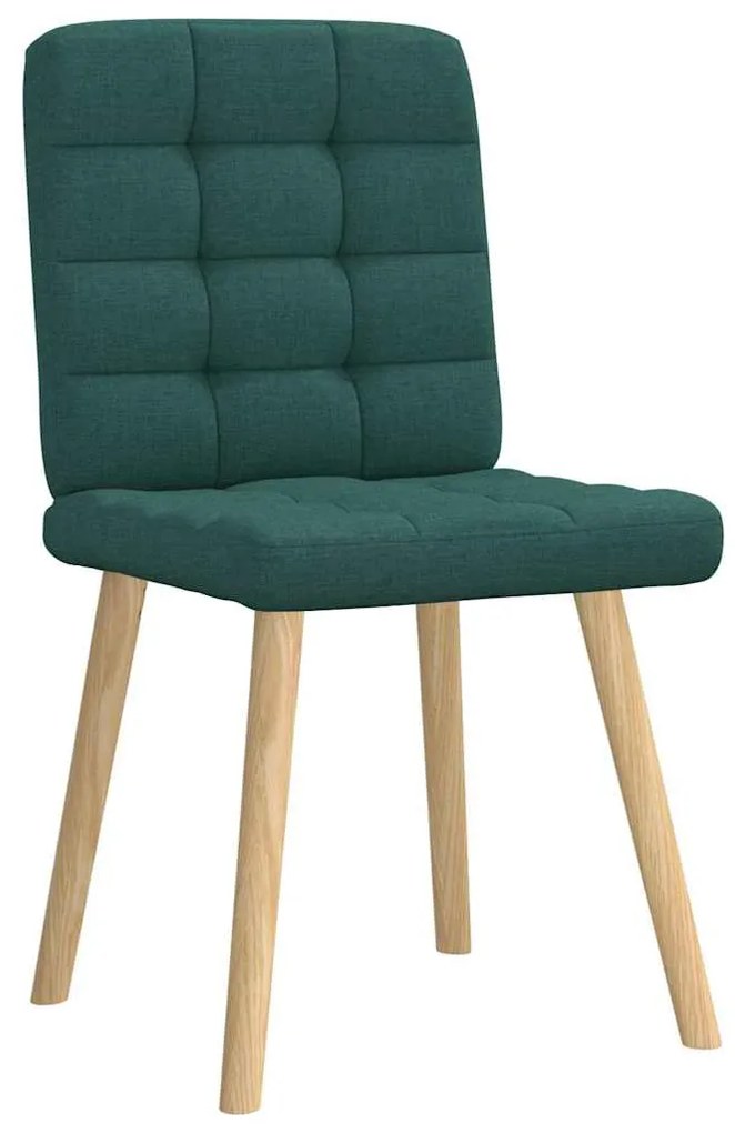 Cadeiras de jantar 4 pcs tecido verde escuro