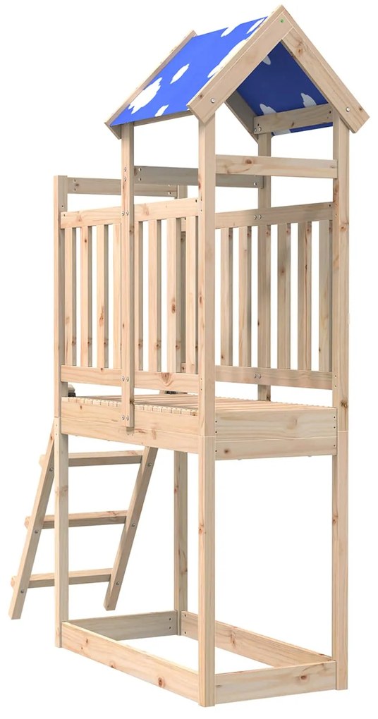 vidaXL Torre de Brincar Castanho Madeira de Pinheiro Sólida