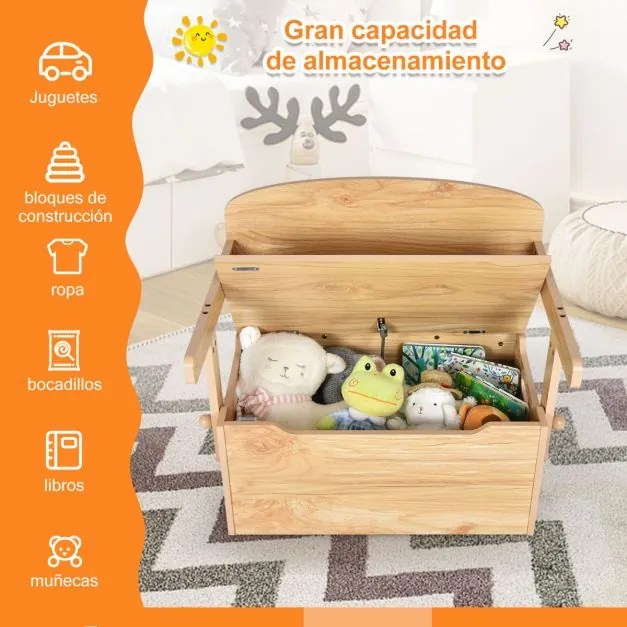Conjunto de mesa de actividades convertível para crianças 3 em 1 com caixa de arrumação para brinquedos Natural