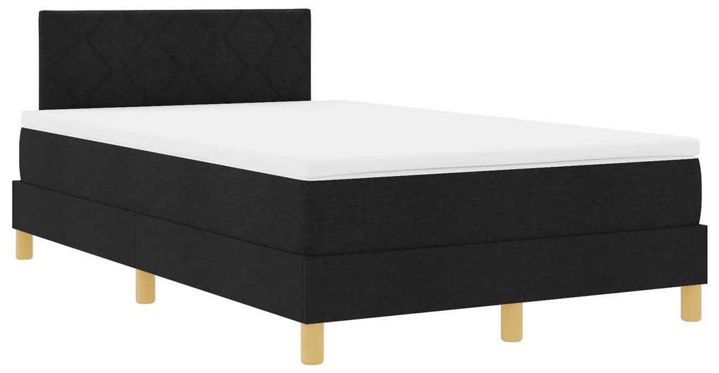 Cama Box com Colchão Preta 120x200 cm Tecido