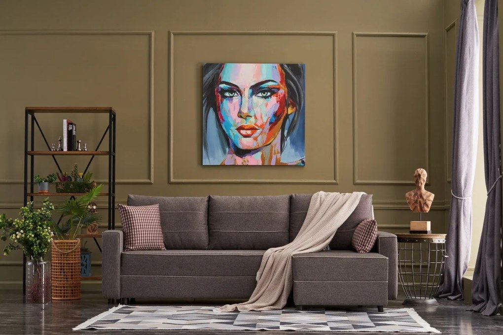 Sofá-Cama de Canto Ece – Castanho – 242x88x90 cm