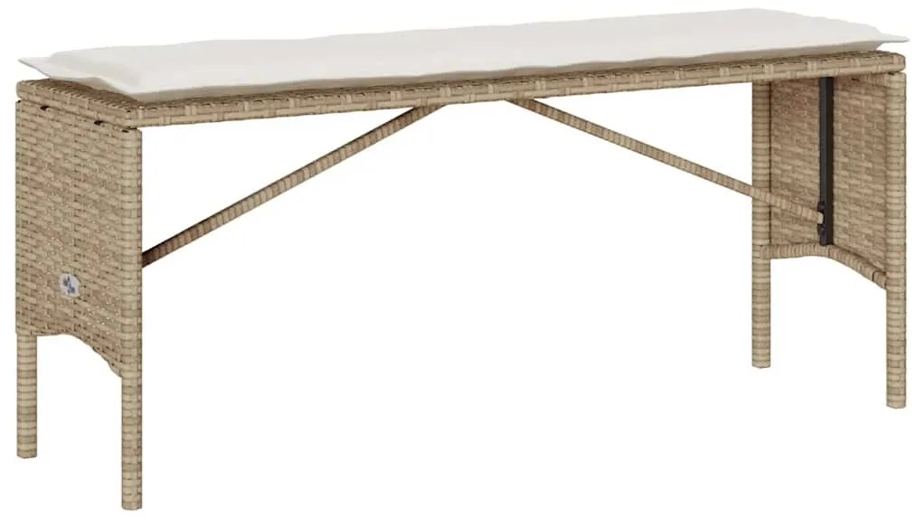 3 pcs conjunto de jantar p/ jardim com almofadões vime PE bege