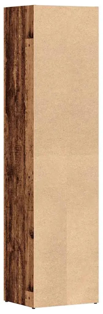 Armário de livros madeira velha 36x30x143 cm madeira trabalhada