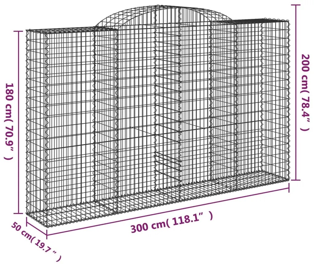 Cesto gabião arqueado 300x50x180/200 cm ferro galvanizado