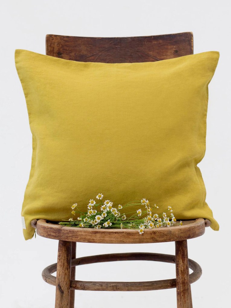 Capa de almofada em linho Lemon Curry