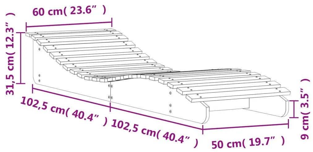 Espreguiçadeiras 2 pcs 205x60x31,5 cm pinho maciço castanho-mel