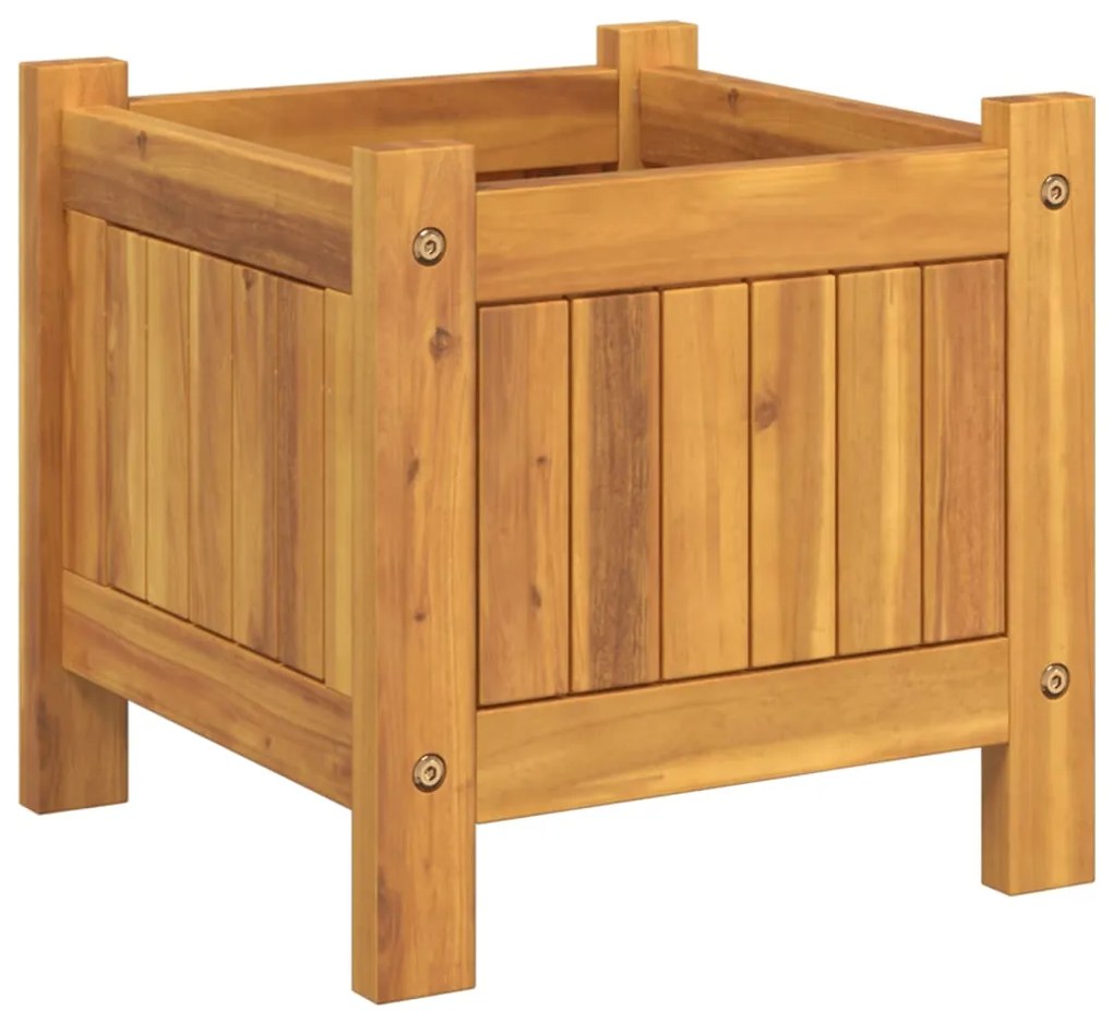 Vaso/floreira de jardim com forro 31x31x30 cm acácia maciça