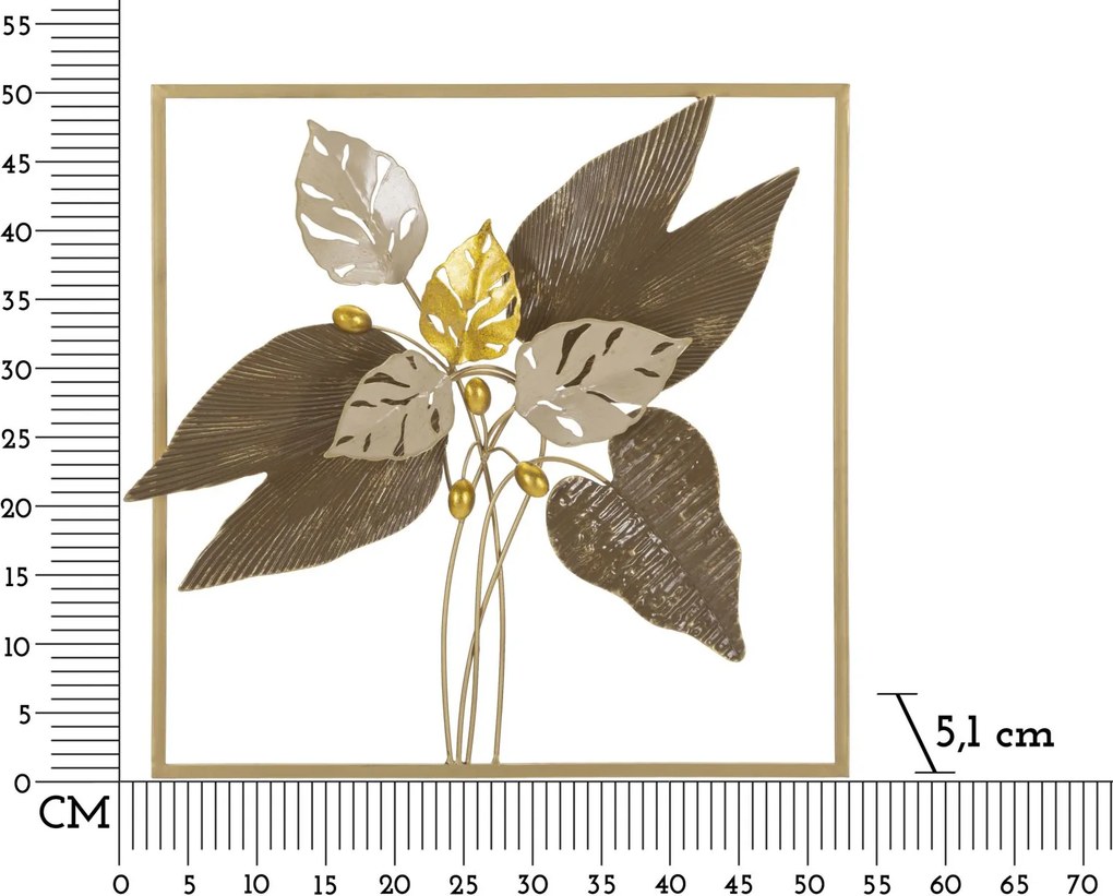 PAINEL DE PAREDE DE FERRO BROWY 50,2X5,1X50,2 CM MULTICOLORIDO