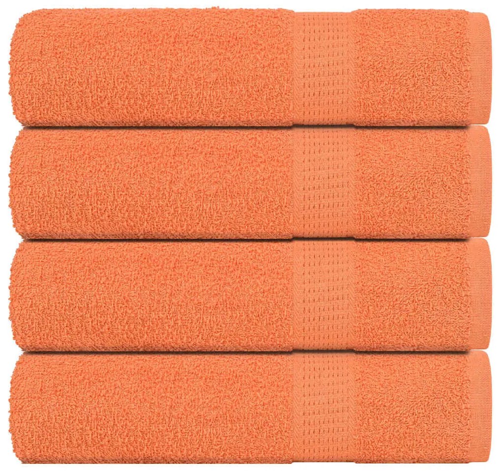 Toalhas de banho 4 pcs 100x150 cm 360 gsm 100% algodão laranja