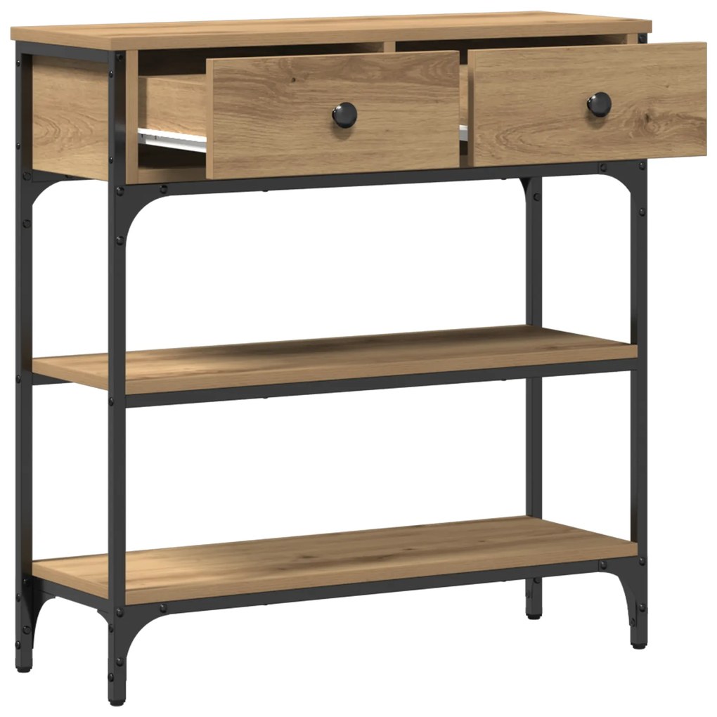 Mesa de Console vidaXL Carvalho Artisan 72,5x25x75 cm Madeira Engineer