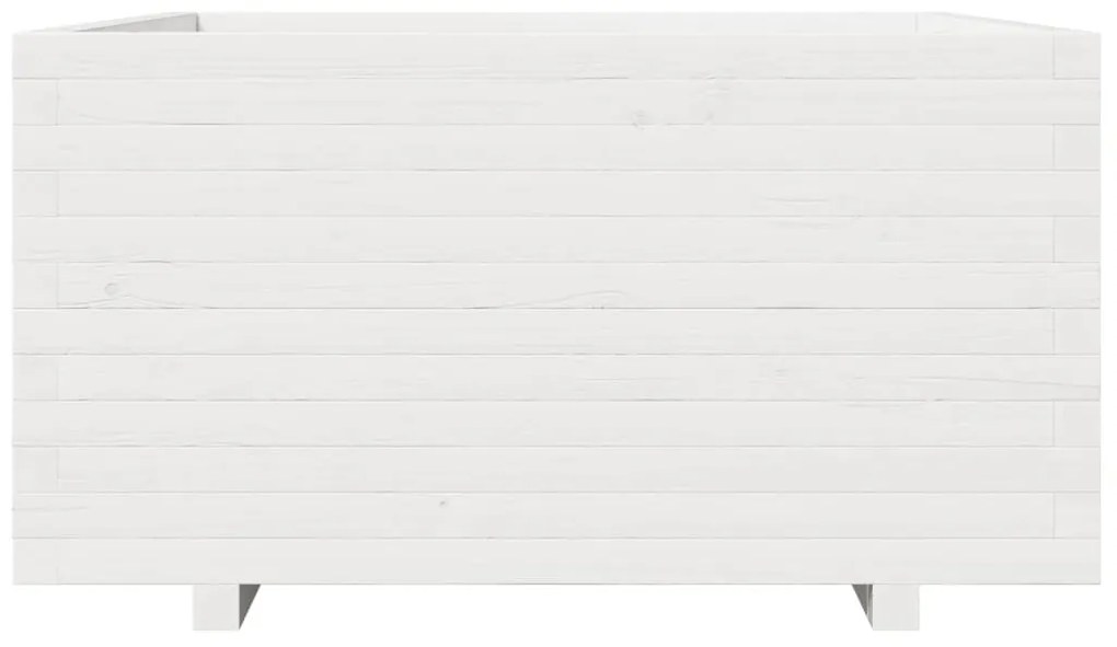 Vaso/floreira de jardim 90x90x49,5 cm pinho maciço branco
