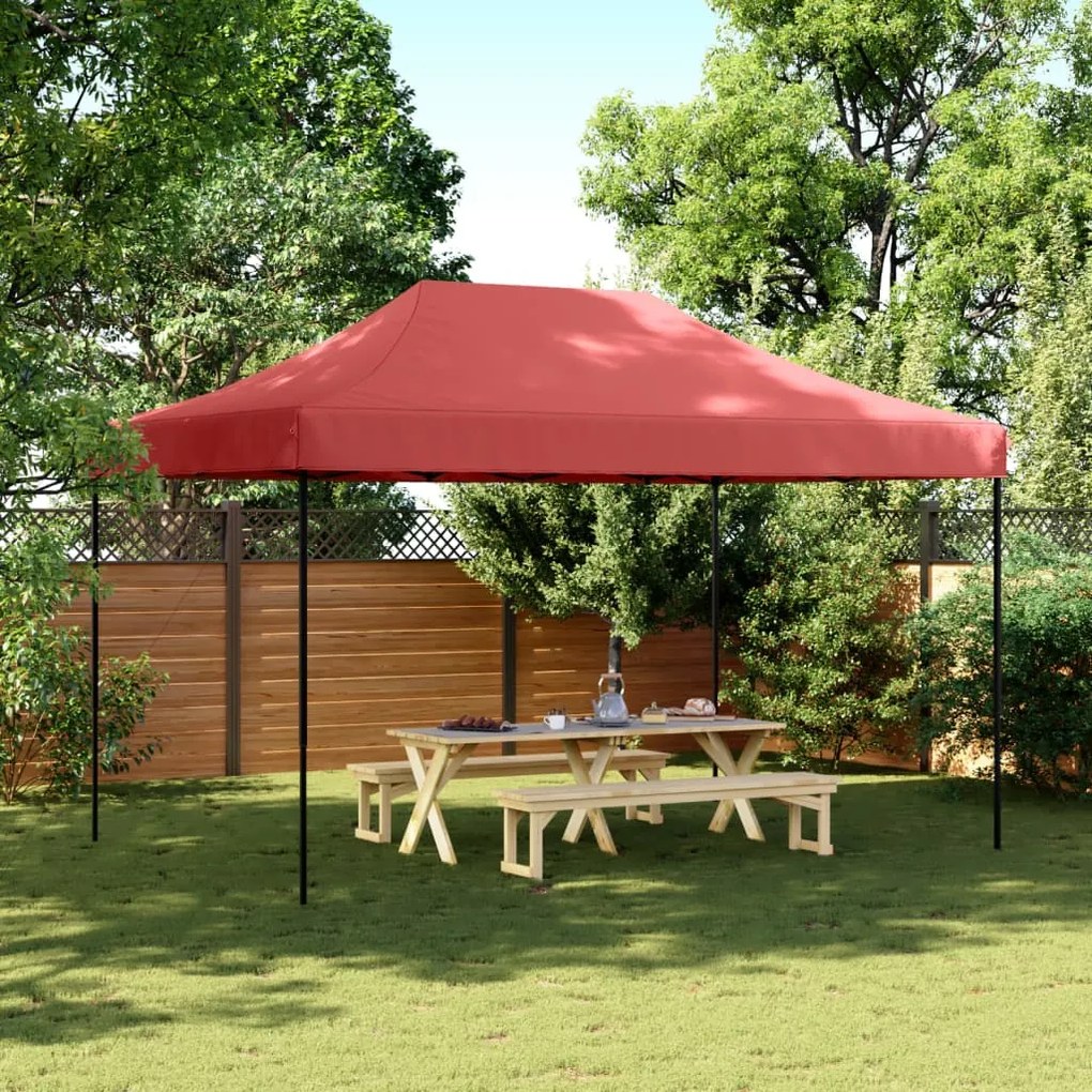 Tenda para festas pop-up dobrável 440x292x315 cm bordô