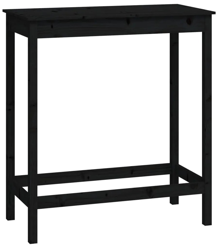 5 pcs conjunto de bar pinho maciço preto