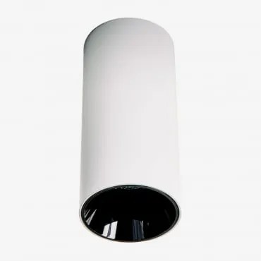 Aplique De Teto Led De Superfície Redondo Ø7,2 Cm Em Alumínio Luisiana Branco - Preto & Branco Neutro 3500k & 8 W & 38º - Sklum