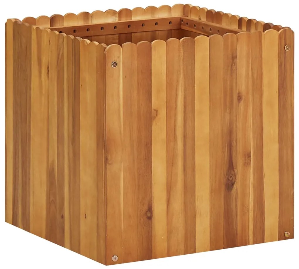 vidaXL Vaso/floreira de jardim 50x50x50 cm madeira de acácia maciça