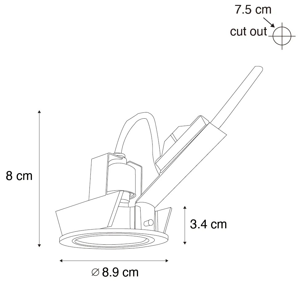 Foco Embutido Inteligente Bronze Escuro Inclinável Incl. Wifi GU10 50mm - Cisco