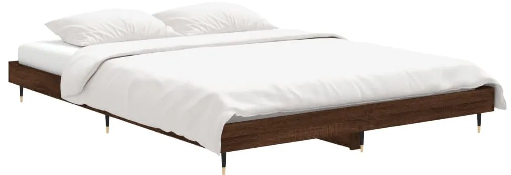 Estrutura de cama 135x190cm derivados madeira carvalho castanho
