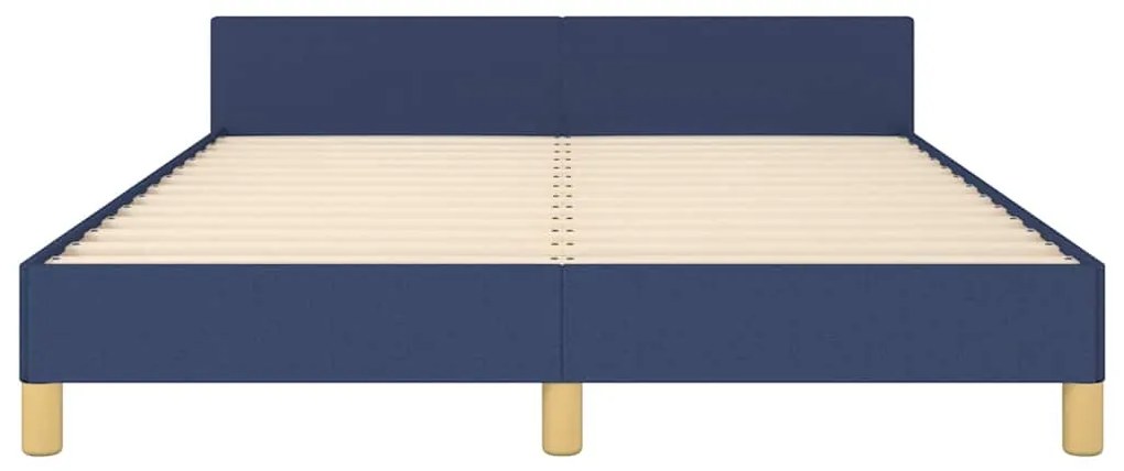 Estrutura cama c/ cabeceira sem colchão 140x200 cm tecido azul