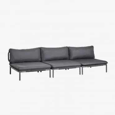 Sofá Modular De Jardim De 3 Peças Aço Roubly Cinza Grafito - Sklum