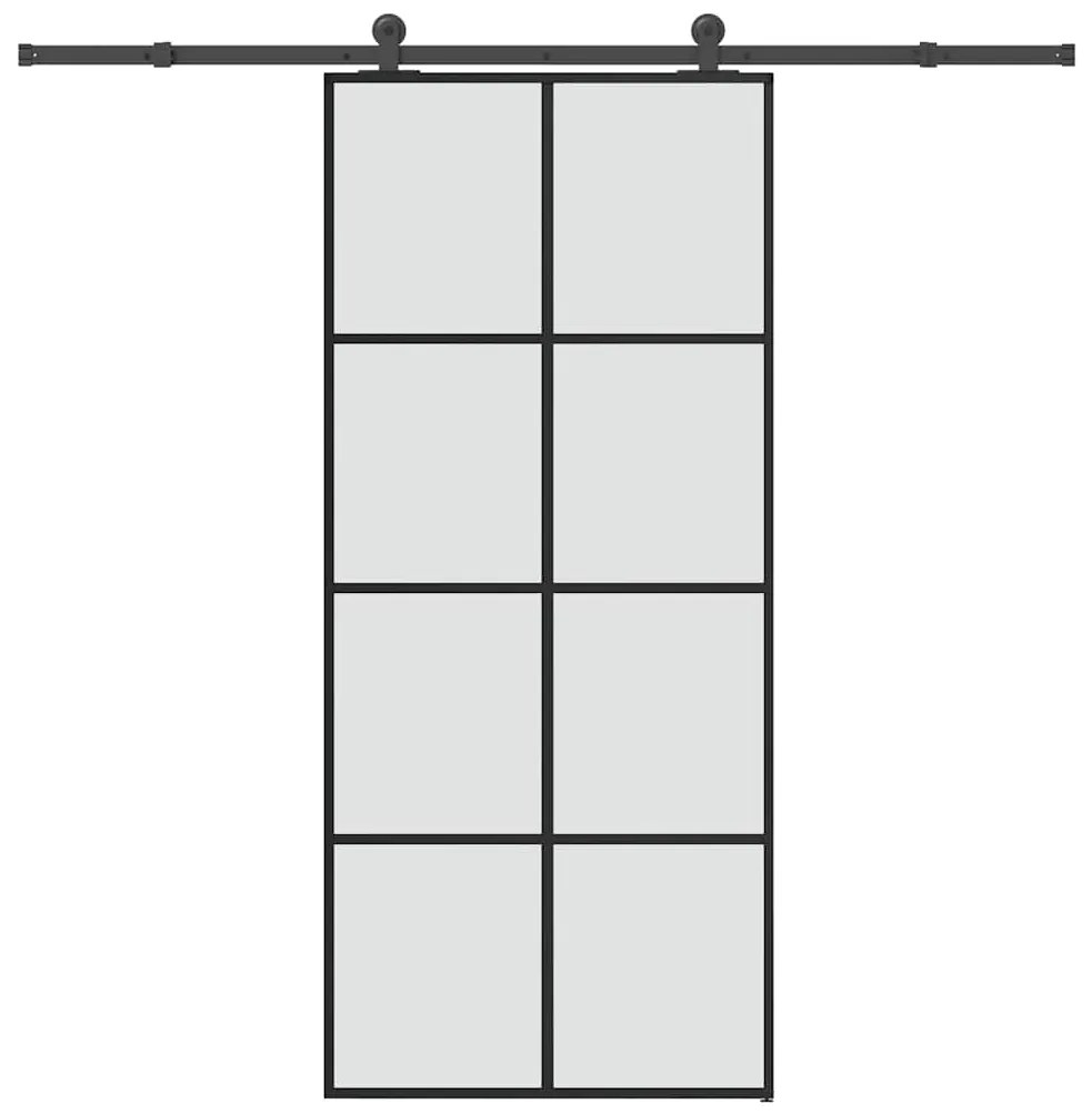 Porta deslizante c/ conj. ferragens 90x205cm vidro ESG/alumínio